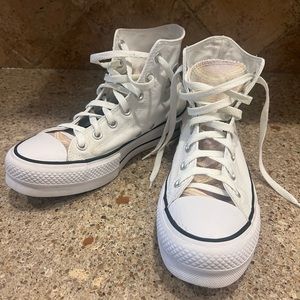 White custom Chuck Taylor platform